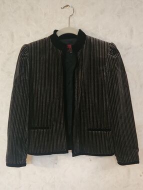 VTGStatement Piece | "Stirling Cooper" Metallic-Thread Velvet Trim Blazer Sz 5/6